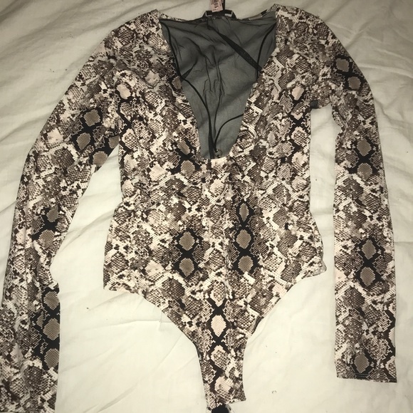 snakeskin print bodysuit